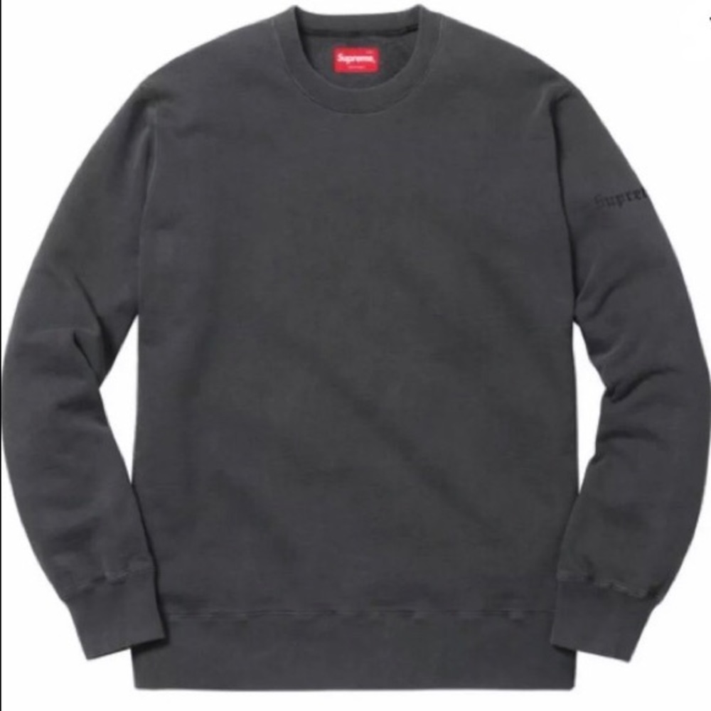Supreme Overdyed Grey Crewneck SS17 Old English